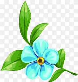 创意合成效果水彩花卉植物蓝色