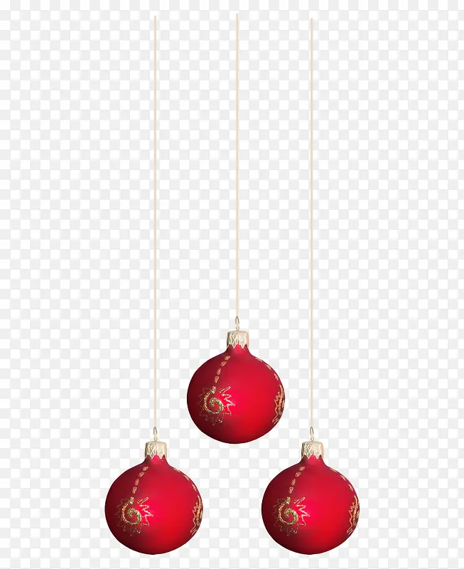 红色圣诞圆球悬挂
