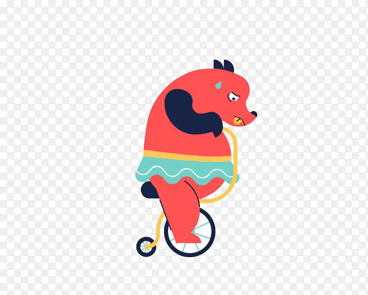 红色小牛骑自行车