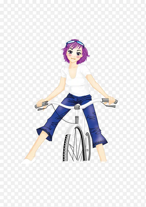 骑自行车的女孩.