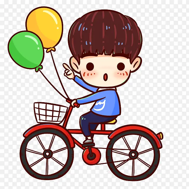 卡通骑单车小男孩气球