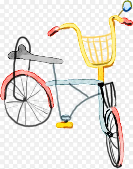 卡通可爱手绘自行车
