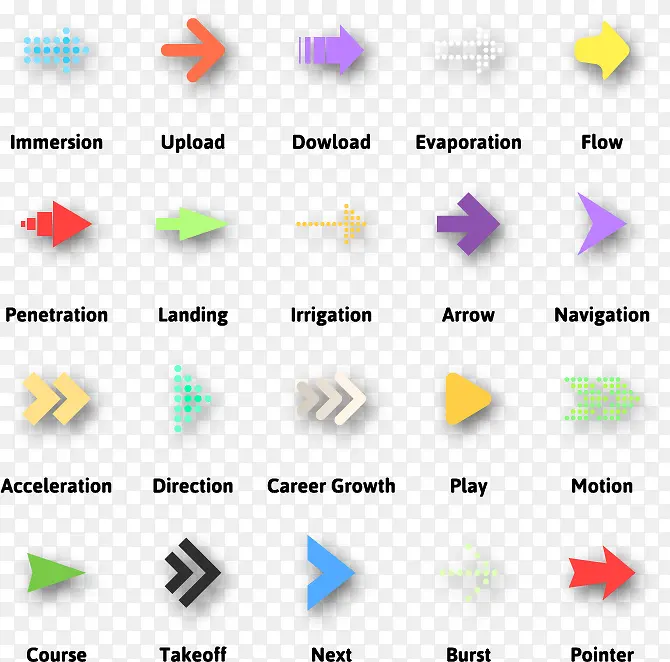 矢量箭头方向图标素材