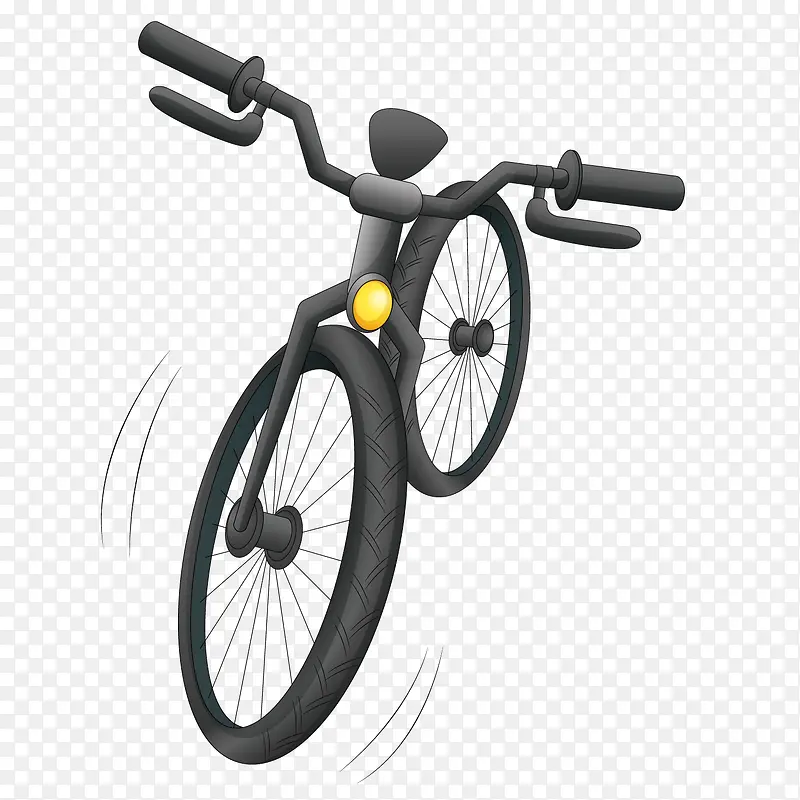 黑色质感卡通自行车