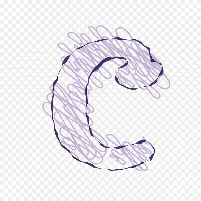 手绘线条字母C