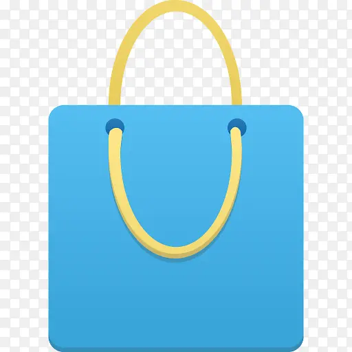 蓝色的购物袋图标