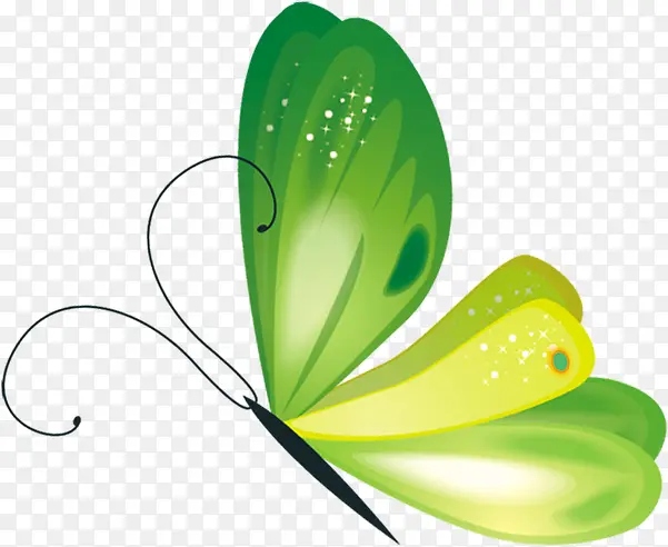 春天黄绿色光效蝴蝶