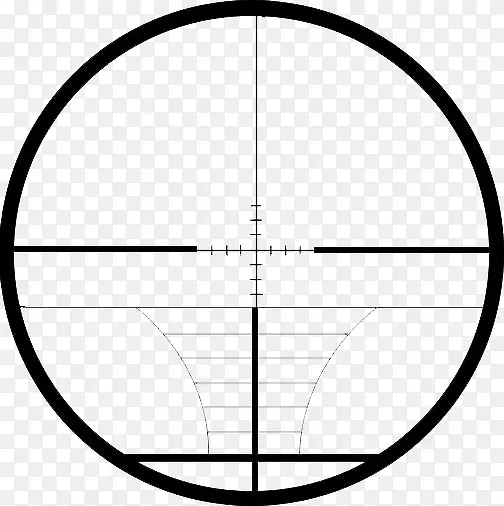 黑色免扣线条瞄准镜