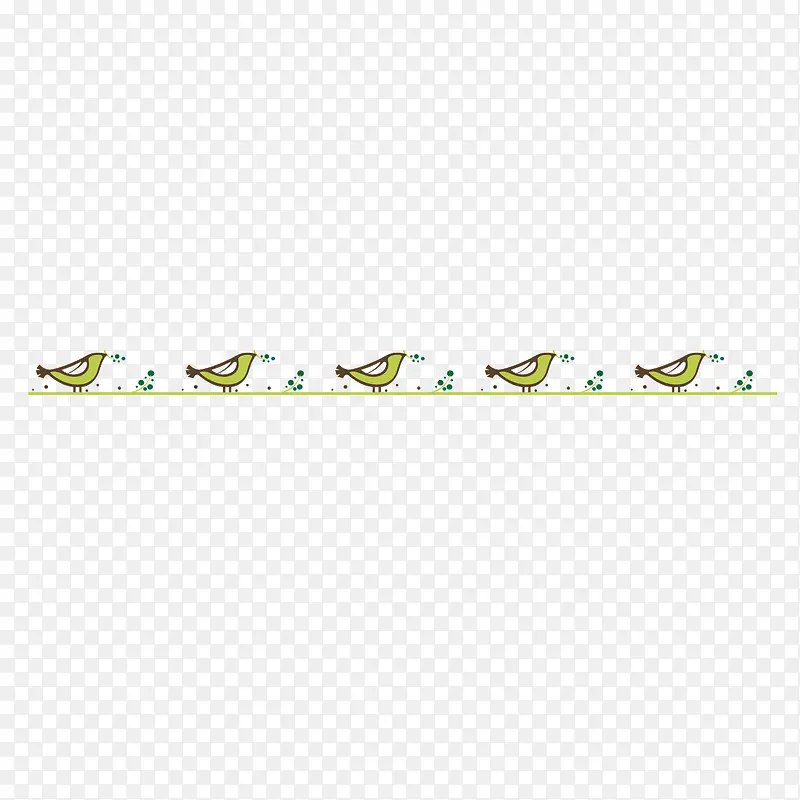 矢量分栏线黄绿色小鸟
