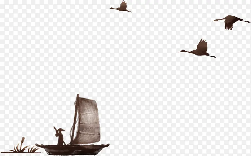 古典艺术风帆飞鸟