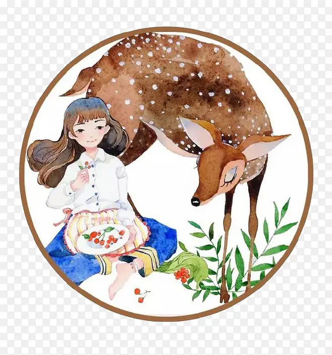 水彩女孩