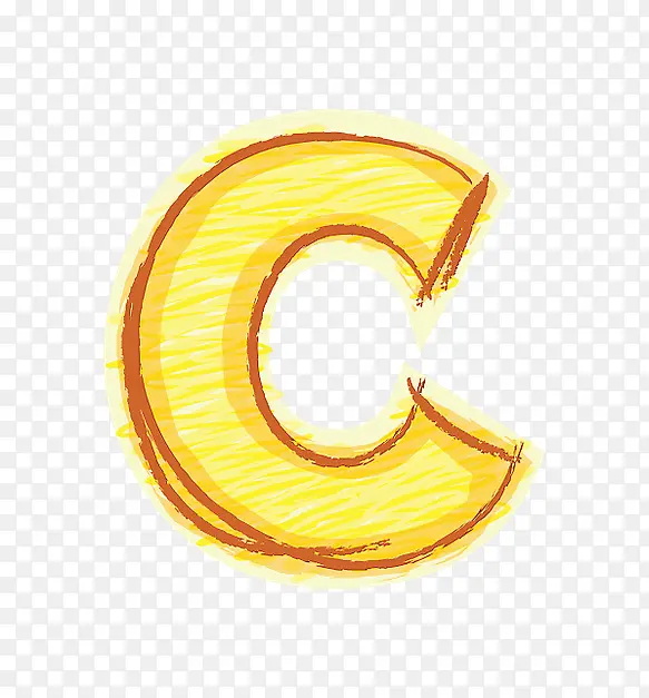 橙色手绘字母cPNG图片素材下载_图片编号10591497-PNG素材网