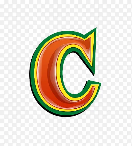 红绿立体字母c