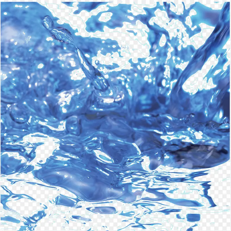 蓝色的江水免抠图素材.png