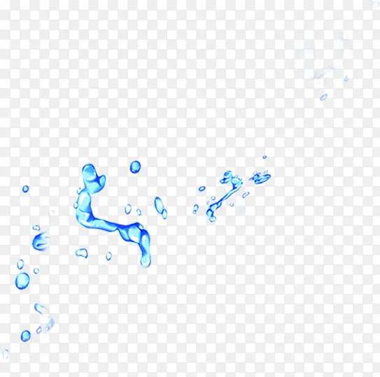 飞溅的蓝色透明水滴