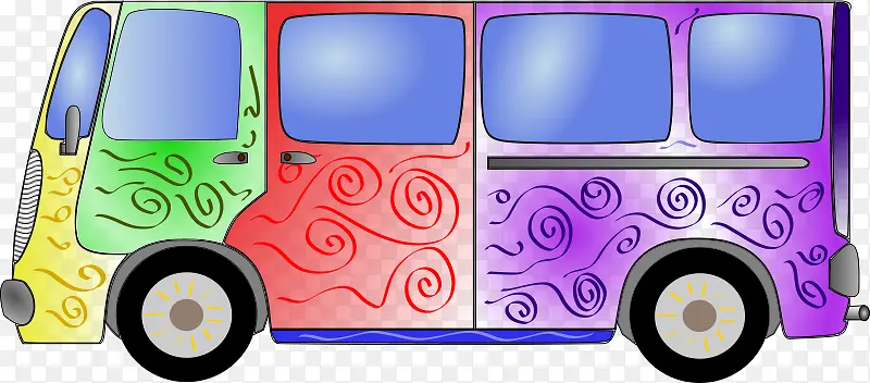 彩色的公交车