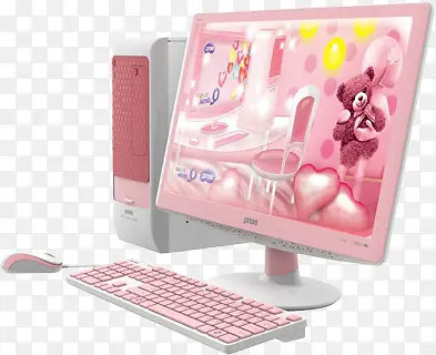 粉色台式电脑
