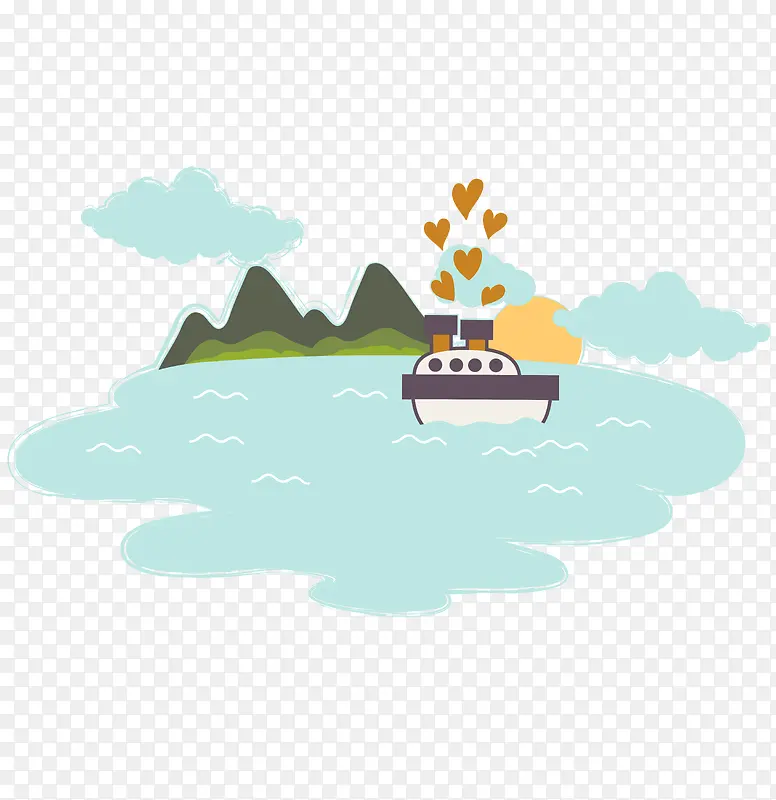 卡通海洋风景