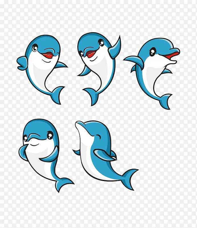 蓝色可爱小海豚