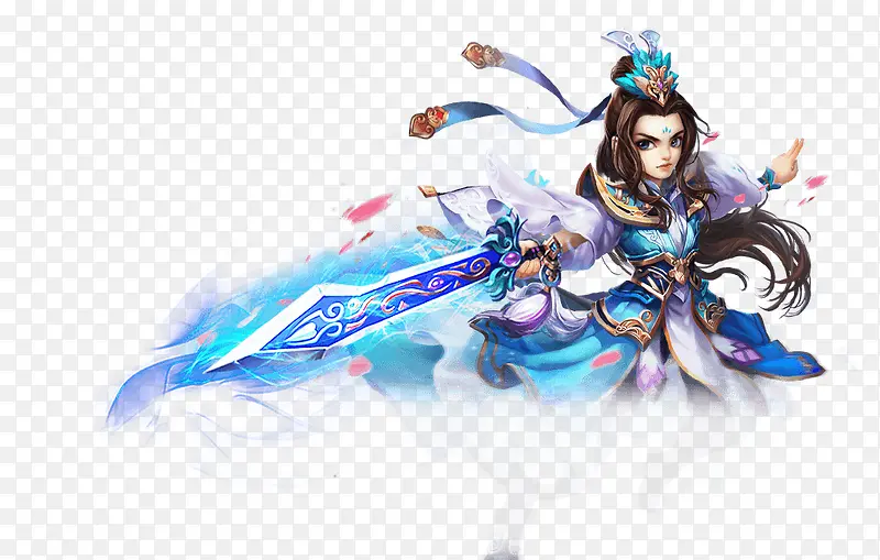 蓝色可爱盔甲游戏人物