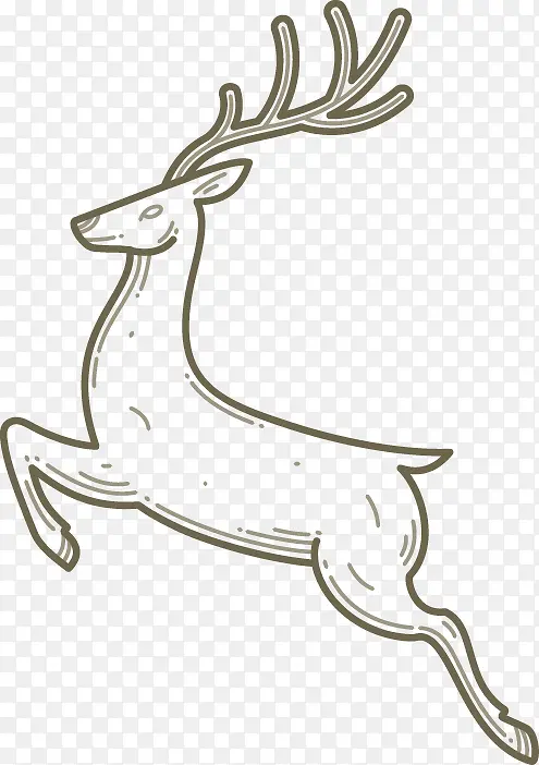 手绘素描小鹿图案