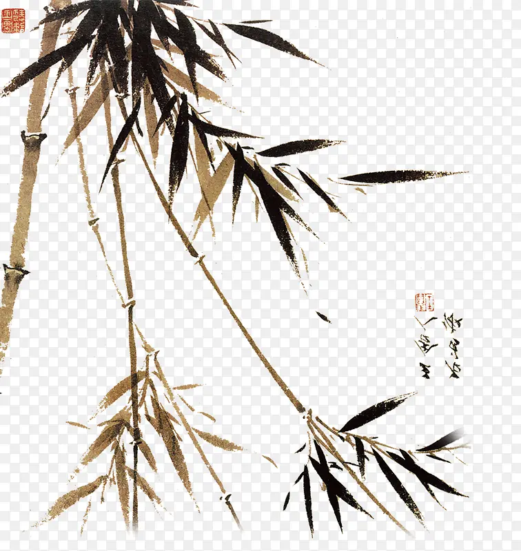 绿色中国风竹林装饰图案
