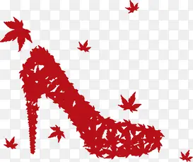 红色枫叶高跟鞋海报