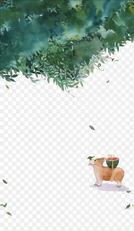 矢量柯基和树