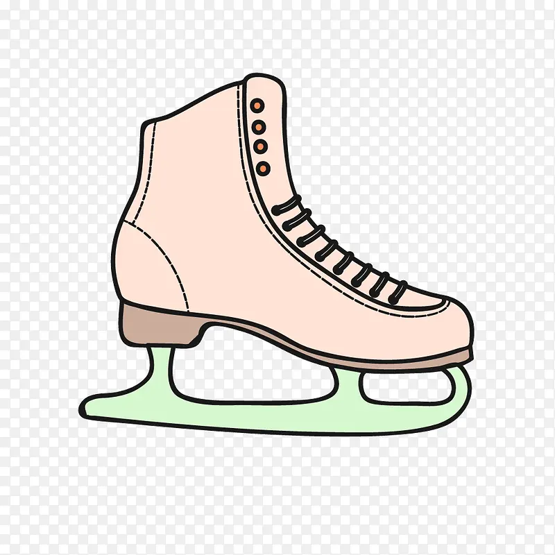 米色质感女士滑冰鞋