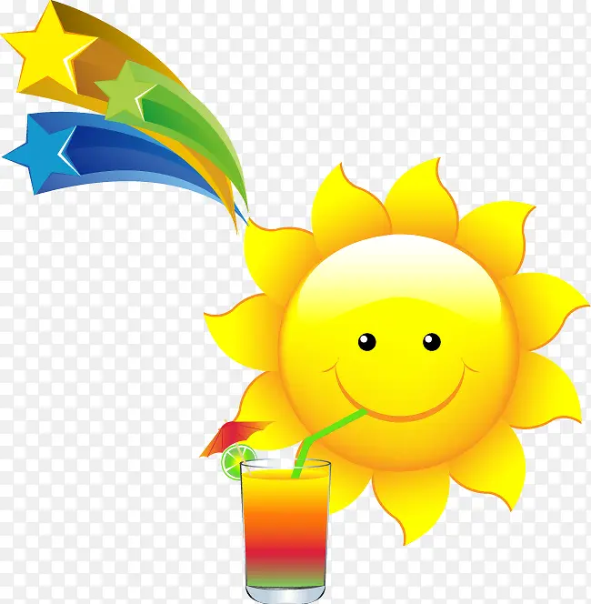 卡通太阳笑脸