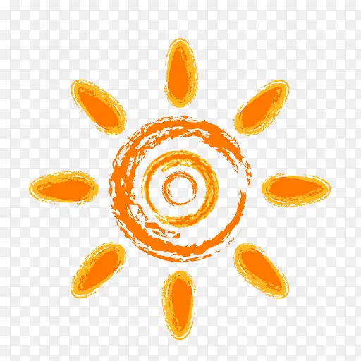 橙色卡通太阳海报背景