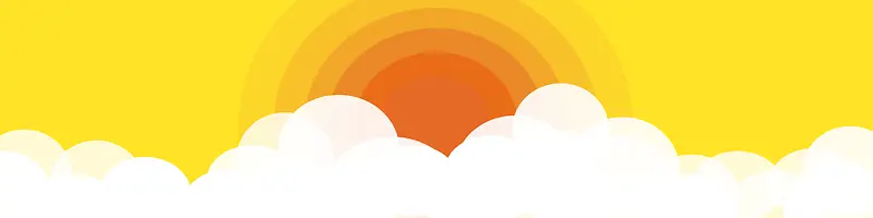 卡通云层中的太阳海报背景