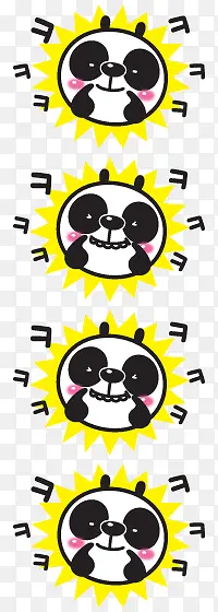 卡通熊猫太阳