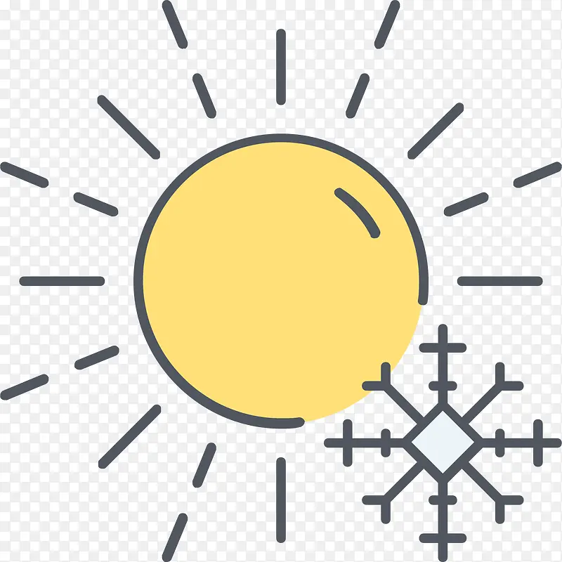 手绘太阳天气图标免抠素材