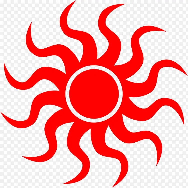 卡通海报红色太阳效果设计