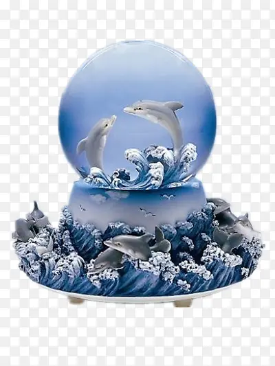 可爱海豚水晶球