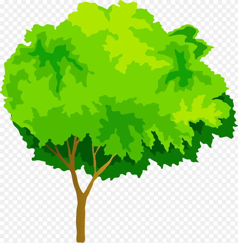 绿色水彩树木园林