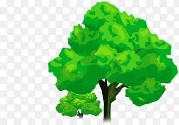 开学季绿色手绘大树