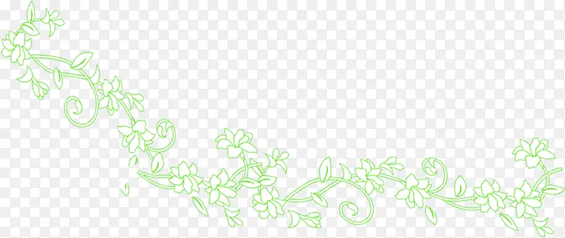 绿色花纹装饰元素