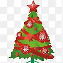 绿红色外国圣诞树