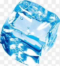 蓝色纯净冰块方形