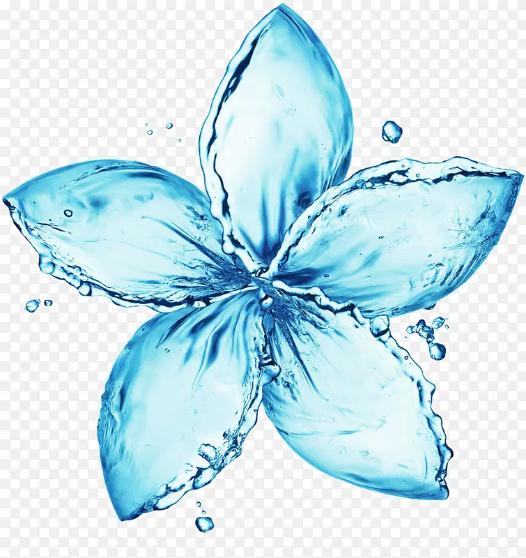 蓝色纯净水流鲜花