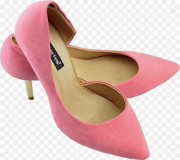 粉色磨毛高跟鞋女鞋