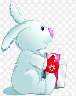 手绘可爱圣诞兔子礼物