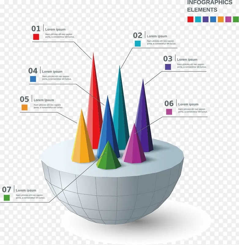 矢量立体几何图表