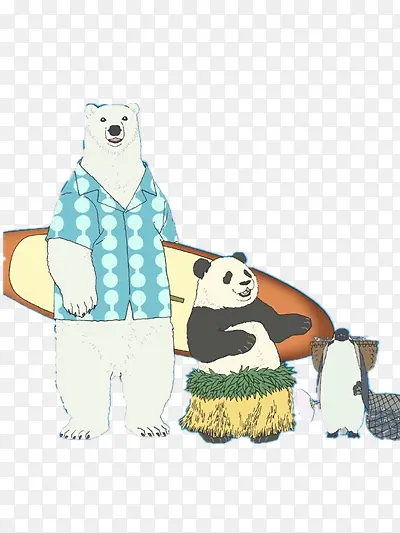 准备冲浪的熊