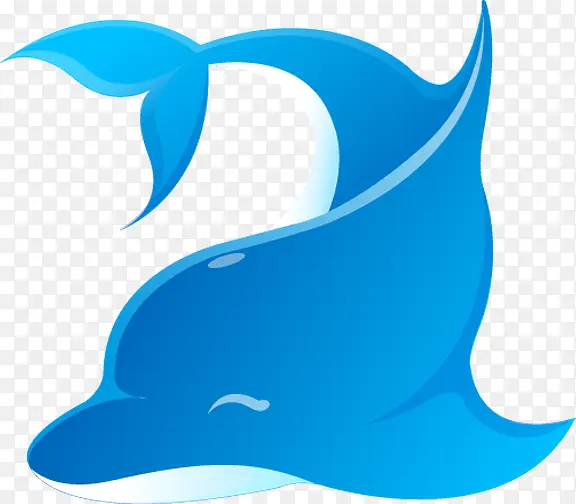 蓝色卡通鲨鱼海底动物