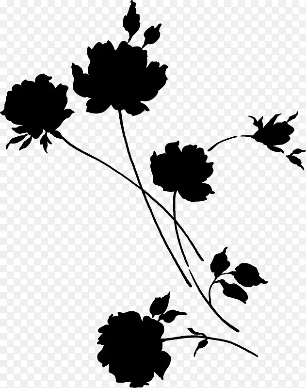 黑色炫酷个性花朵