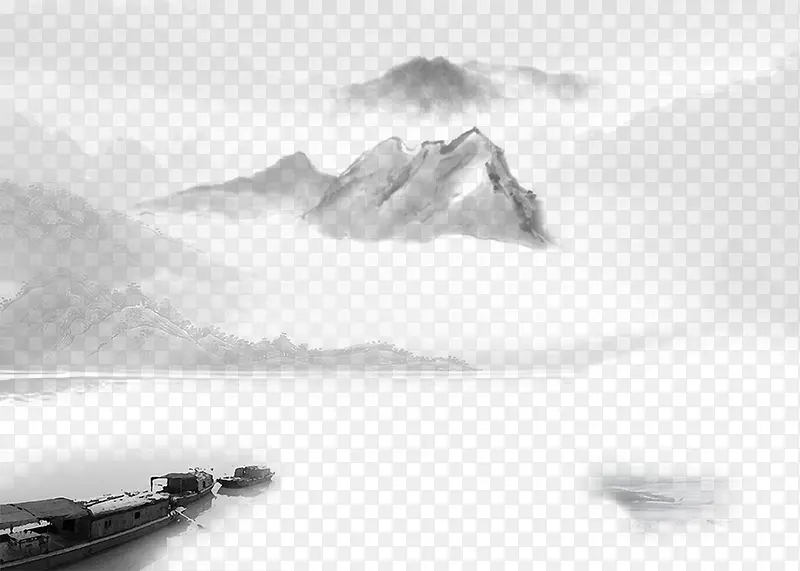 水墨山