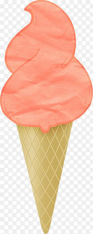 橙色卡通冰淇淋